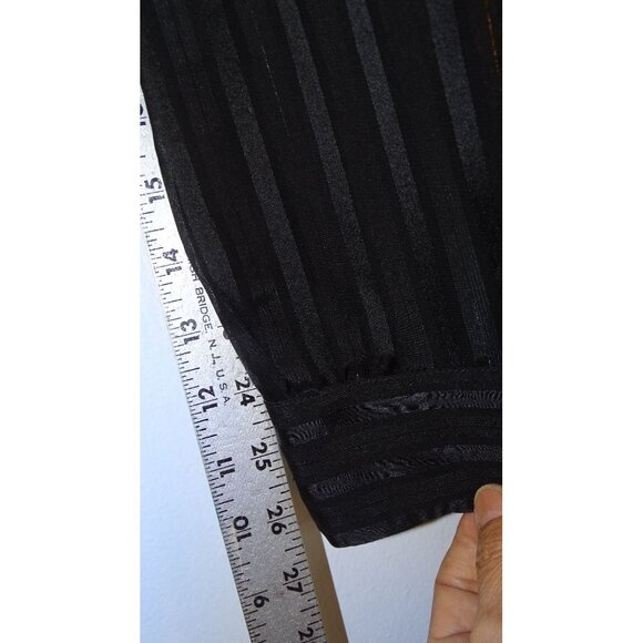 Lauren Ralph Lauren Sheer Black Striped Blouse & Camisole Set Womens Size XL - Picture 5 of 8
